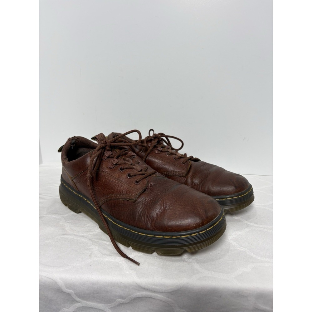 Dr Martens Reeder Leather Shoes Men 12 Airware Brown Chunky Loafers LaceUp NJ004